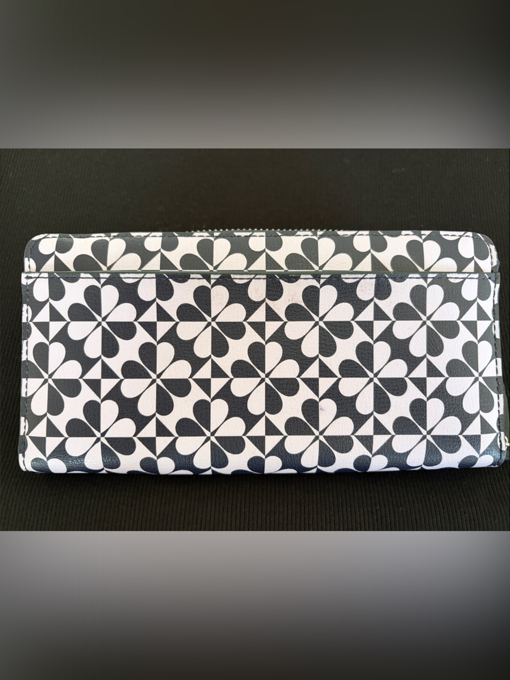 Kate Spade Purple and White Floral Tile Zip Wallet - Picture 3 of 5